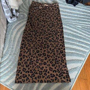 leopard full length skirt